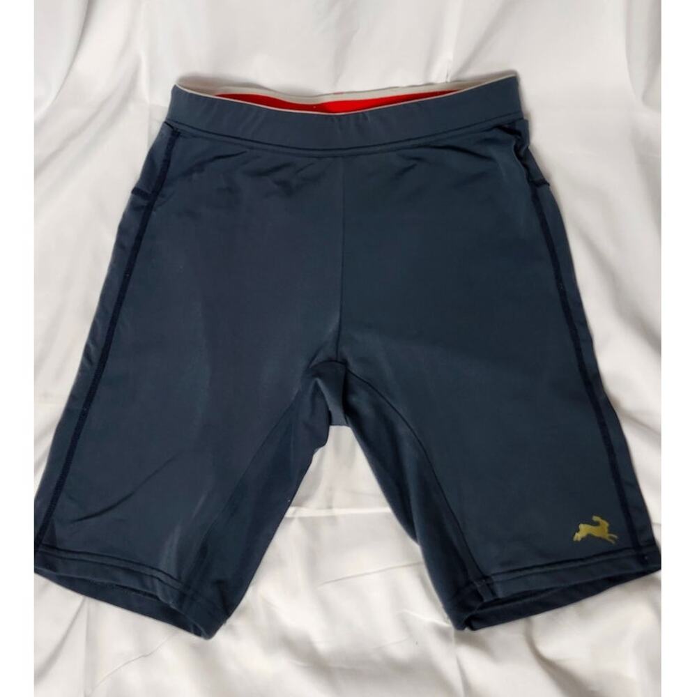 Tracksmith Reggie Half Tights Navy Men's Medium Lined Compression Running